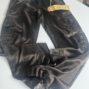 Silk/Cotton Deep Brown Cargo Pants